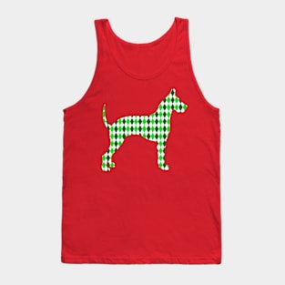 Green Harlequin Great Dane Silhouette Tank Top